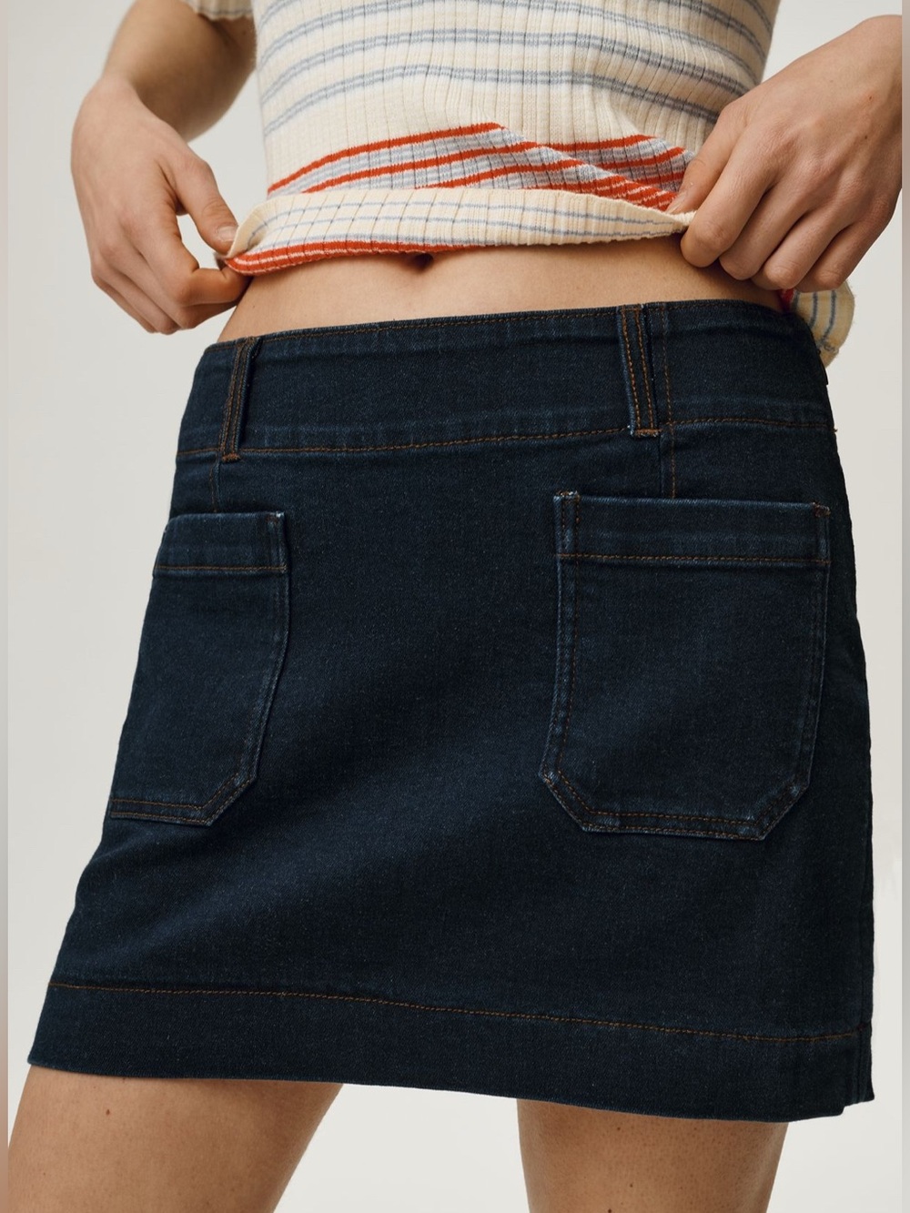 Anthropologie Dark Blue Denim Skirt
